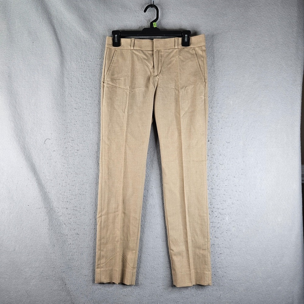 Banana Republic Ryan Slim Fit Dress Pants Womens 0 Short Beige Straight Leg